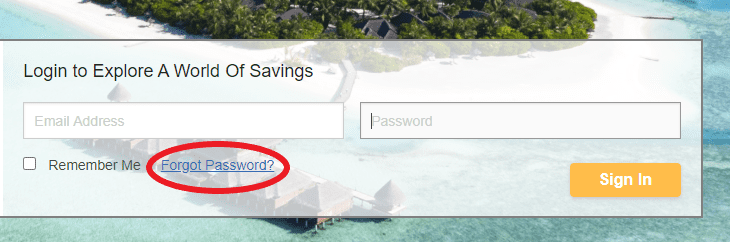 Log into The Travel Secret account if you forget the password 