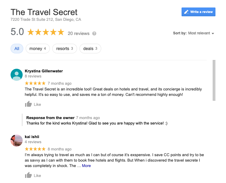 The Travel Secret reviews on Google Reviews